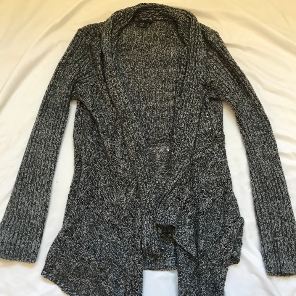 Comfortable Knitted Grey Cardigan Pullover